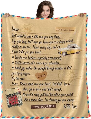 50"x70" Inspirational Gifts for Women, Extra Large Yellow Sunflower Blanket, Supportive Plush Throw, Personal Strength Thinking of You Care Package for Mom Sister Friend in Kuwait