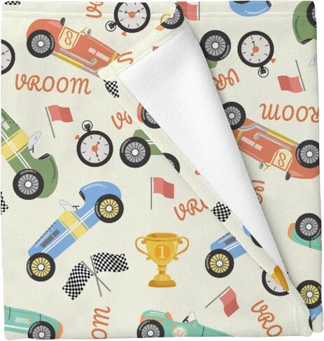 Vintage Race Car Vehicle Baby Blankets for Boys Girls Retro Racing Racecar Crib Blanket for Infant Toddler Newborn Soft Lightweight Outdoor Sports Nursery Swaddling Wrap 30x40in in Saudi Arabia