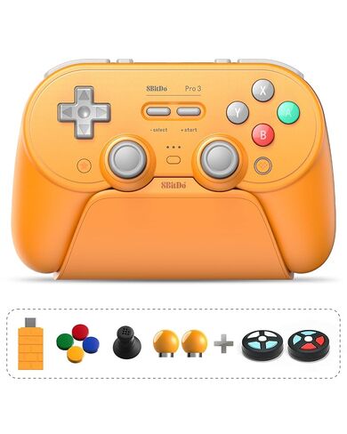 8Bitdo Pro 3 Bluetooth Controller (Yellow) - TMR Joysticks in Saudi Arabia