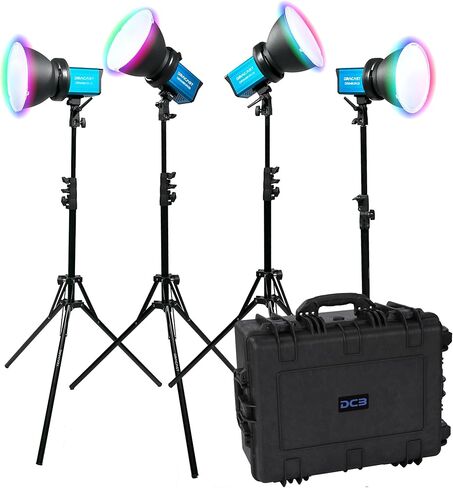 مجموعة مصابيح Dracast X Series M80 RGB و4 مصابيح LED ثنائية اللون مع حقيبة سفر مصبوبة بالحقن in Saudi Arabia