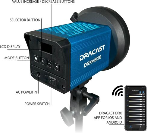 مجموعة مصابيح Dracast X Series M80 RGB و4 مصابيح LED ثنائية اللون مع حقيبة سفر مصبوبة بالحقن in Saudi Arabia