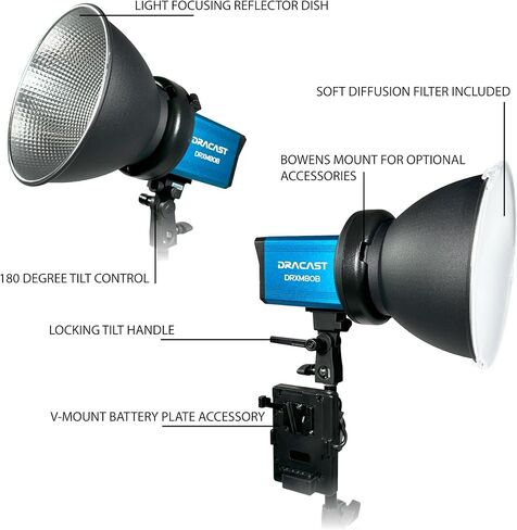 Dracast X Series M80 Bi-Color LED 4 Light Kit with Nylon Padded Travel Case in Saudi Arabia