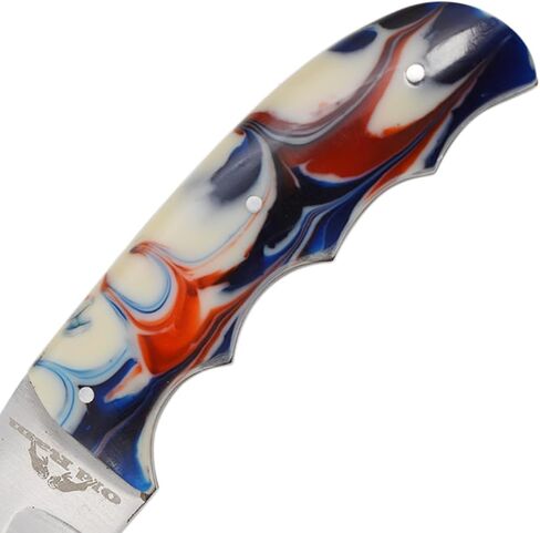 سكين خطاف ذو نصل ثابت، سكين معالجة حقل تانغ كامل 6.5 بوصة - مقبض من الراتنج، غمد جلدي متضمن، للتسلخ، الصيد، في الهواء الطلق 8016BLP in Kuwait