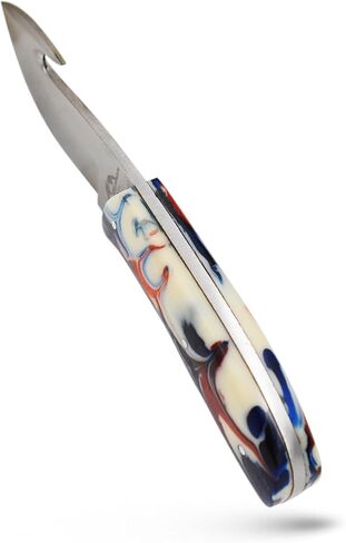 سكين خطاف ذو نصل ثابت، سكين معالجة حقل تانغ كامل 6.5 بوصة - مقبض من الراتنج، غمد جلدي متضمن، للتسلخ، الصيد، في الهواء الطلق 8016BLP in Kuwait