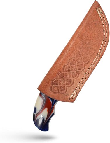 سكين خطاف ذو نصل ثابت، سكين معالجة حقل تانغ كامل 6.5 بوصة - مقبض من الراتنج، غمد جلدي متضمن، للتسلخ، الصيد، في الهواء الطلق 8016BLP in Kuwait