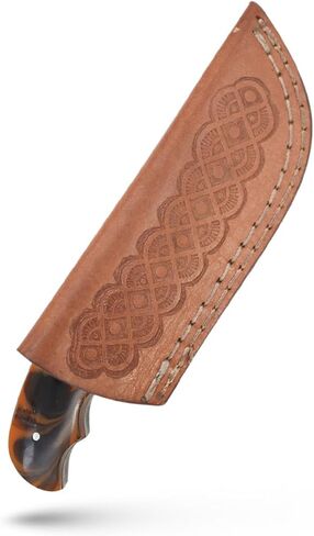 سكين خطاف ذو نصل ثابت، سكين معالجة حقل تانغ كامل 6.5 بوصة - مقبض من الراتنج، غمد جلدي متضمن، للتسلخ، الصيد، في الهواء الطلق 8016RP in Kuwait