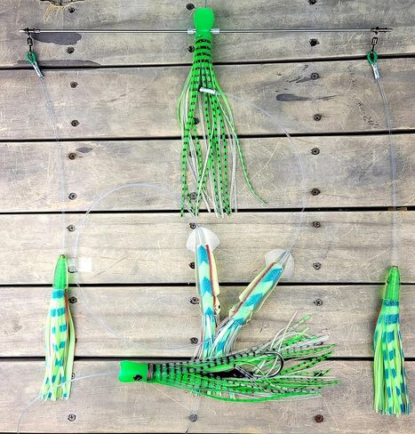 Lobo Lures #311 Super Glow Skipjack Hybrid UV Squidnation 18" Titanium Fishing Spreader Bar Daisy Chain in Saudi Arabia