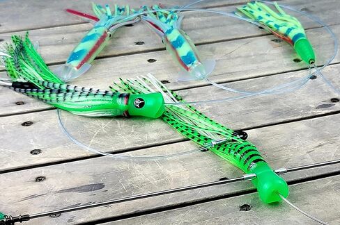 Lobo Lures #311 Super Glow Skipjack Hybrid UV Squidnation 18" Titanium Fishing Spreader Bar Daisy Chain in Saudi Arabia
