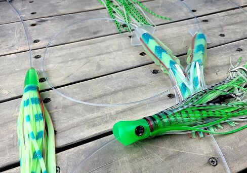 Lobo Lures #311 Super Glow Skipjack Hybrid UV Squidnation 18" Titanium Fishing Spreader Bar Daisy Chain in Saudi Arabia