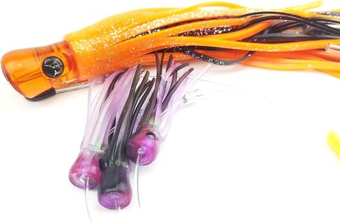 Lobo Lures Skipjack Huybrid & Squidnation Slammer الأرجواني والبرتقالي Crush Tuna Slayer Daisy Chain صنع في الولايات المتحدة الأمريكية in Saudi Arabia