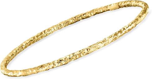Ross-Simons Italian 22kt Gold Over Sterling Hammered Bangle Bracelet in Saudi Arabia