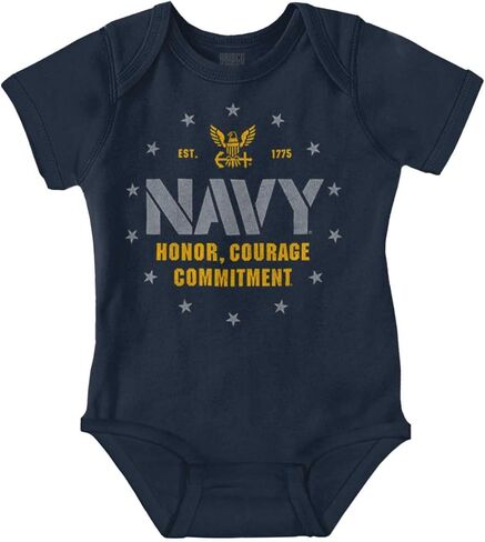 Brisco Brands US Navy Anchor Logo Honor Courage Baby Romper Boys or Girls in Saudi Arabia