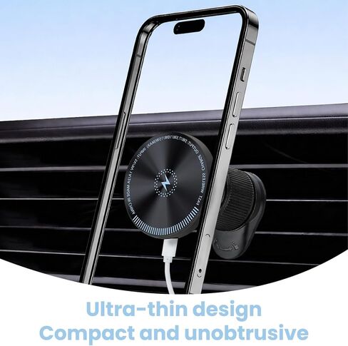 15W Car Mount Charger Compatible with MagSafe, Magnetic Wireless Car Charger Compatible with iPhone 17 Pro Max Accessories, Phone Holder, Car Acessories in Saudi Arabia