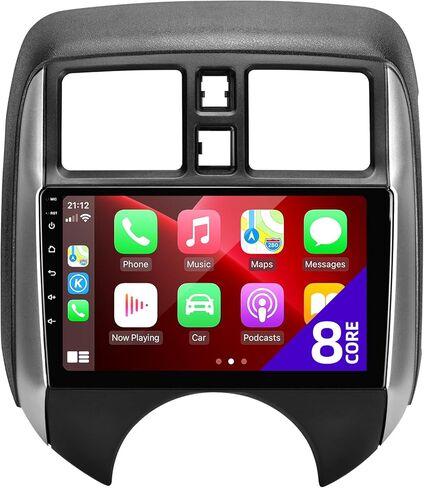 for Nissan Versa 2015-2018 Radio Compatible with Wireless Carplay Android Auto TouchScreen Car Stereo Upgrade Bluetooth GPS FM/AM WIFI Navigation Backup Camera Multimedia Player 8-Core Head Unit in Saudi Arabia