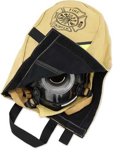 Lightning X Customizable Firefighter SCBA Mask Bag, Fleece Lined w/Embroidered Name - Ripstop Turnout Tan in Saudi Arabia