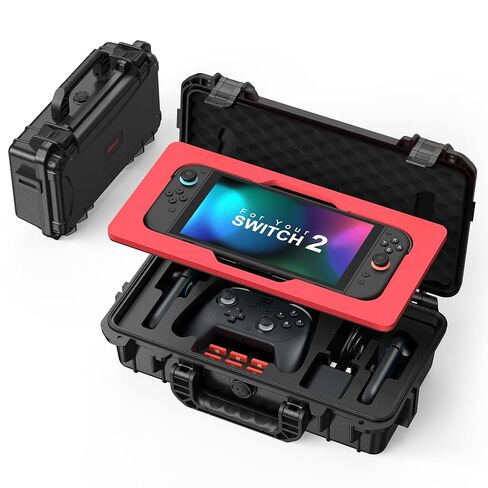 STARTRC GAMES Hard Carrying Case for Nintendo Switch 2, Waterproof Hard Travel Case for Nintendo Switch 2 Console, 2 Pro Controllers, 16 Game Cards and Other Accessories in Saudi Arabia