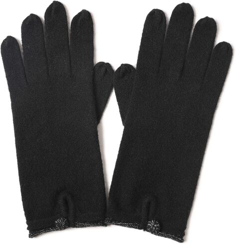 100% Pure Cashmere Knit Touchscreen Gloves for Women Elegant Bow Full Finger Soft Warm Winter in Saudi Arabia