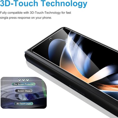 LYWHL 2-Pack for Samsung Galaxy Z Fold 4 Screen Protector, HD Clear Tempered Glass Protector Film for Galaxy Z Fold 4 5G 6.2 Inch, Anti Scratch Bubble Free Case Friendly Easy Install - Transparent in Saudi Arabia