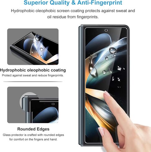 LYWHL 2-Pack for Samsung Galaxy Z Fold 4 Screen Protector, HD Clear Tempered Glass Protector Film for Galaxy Z Fold 4 5G 6.2 Inch, Anti Scratch Bubble Free Case Friendly Easy Install - Transparent in Saudi Arabia
