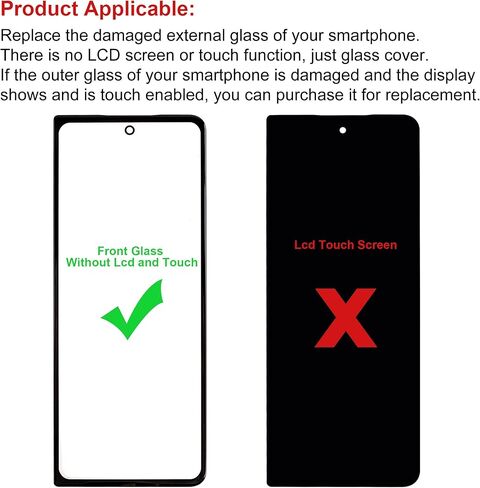 New Front Screen Glass Outer Panel Lens Replacement +OCA Compatible with Galaxy Z Fold 4 5G SM-F936N, SM-F936U with Upgraded Repair Kit- No LCD Screen and Touch Digitizer in Saudi Arabia
