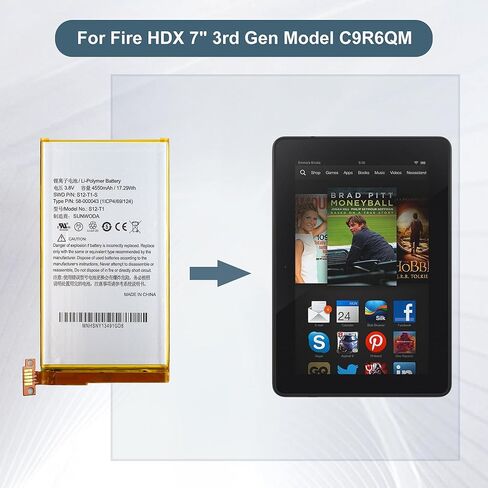 Replacement Battery 58-000043 Compatible with HDX 7" 3rd Gen Model C9R6QM with Tools in Saudi Arabia