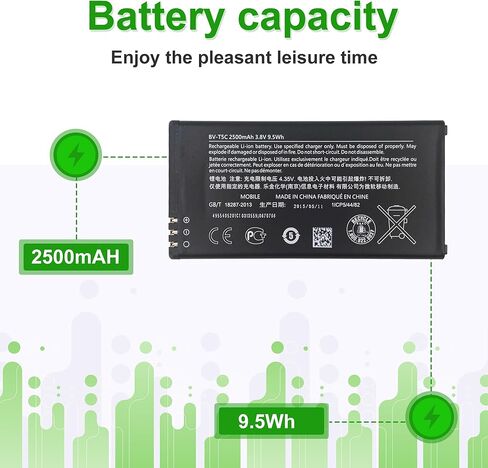 بطارية BV-T5C 3.8 فولت 2500 مللي أمبير، متوافقة مع هاتف لوميا 640، نوكيا RM-1073، تأتي مع أداة تركيب البطارية in Kuwait