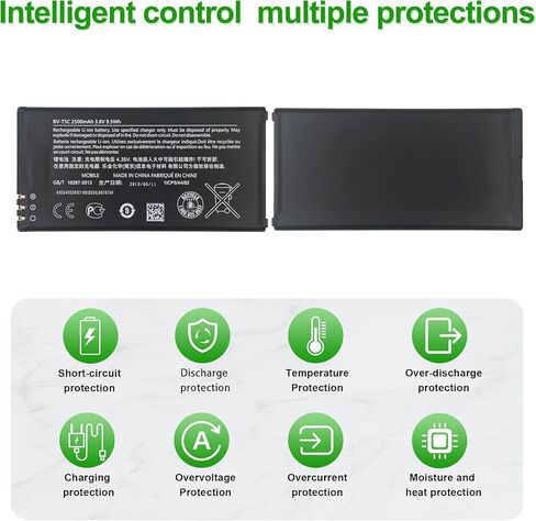 بطارية BV-T5C 3.8 فولت 2500 مللي أمبير، متوافقة مع هاتف لوميا 640، نوكيا RM-1073، تأتي مع أداة تركيب البطارية in Kuwait