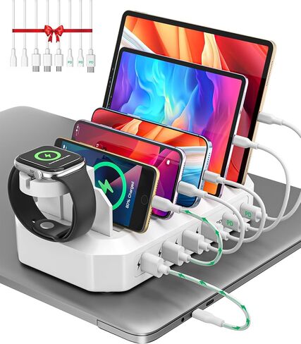 95W USB Charging Station for Multiple Devices 6-Port Charger Organizer Dock in Kuwait