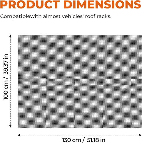 Anti-Slip Roof Cargo Bag Protective Mat, 51" x 39" Rubber Roof Rack Pad – Scratch-Resistant & Waterproof Car Rooftop Luggage Mat for SUV, Van & Most Vehicles in Kuwait