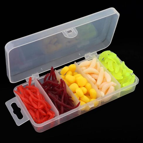 160pcs Lifelike Soft Lure Assortment Kit, Soft Worms Fishing Lure Worm Baits Earthworm, Simulation Fake Corn Baits Corn Carp Fishing for Trout Carp Cat Fish in Saudi Arabia