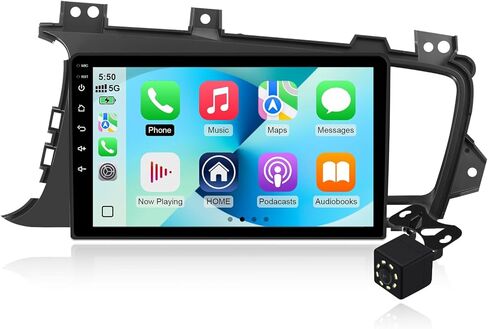 ستيريو سيارة 2+64G Android 14 Double Din لسيارة Kia Optima K5 2010-2013 مع شاشة لمس 9 بوصة، Carplay لاسلكي/Android Auto، GPS، بلوتوث، FM/AUX-in، أدوات التحكم في عجلة القيادة، كاميرا احتياطية in Kuwait
