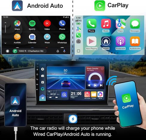 ستيريو سيارة 2+64G Android 14 Double Din لسيارة Kia Optima K5 2010-2013 مع شاشة لمس 9 بوصة، Carplay لاسلكي/Android Auto، GPS، بلوتوث، FM/AUX-in، أدوات التحكم في عجلة القيادة، كاميرا احتياطية in Kuwait