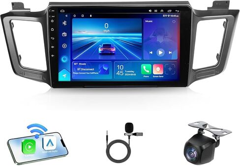 4G+64G Android 13 Car Radio for Toyota RAV4 2013-2018,10" Touch Wireless Carplay&Android Auto Support Touchscreen Radio Upgrade with AHD Camera,GPS Navigation,SWC,WiFi,FM,Bluetooth in Saudi Arabia