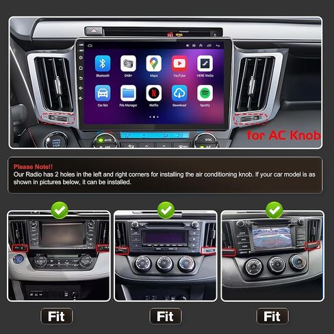 4G+64G Android 13 Car Radio for Toyota RAV4 2013-2018,10" Touch Wireless Carplay&Android Auto Support Touchscreen Radio Upgrade with AHD Camera,GPS Navigation,SWC,WiFi,FM,Bluetooth in Saudi Arabia