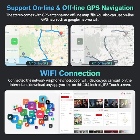 4G+64G Android 13 Car Radio for Toyota RAV4 2013-2018,10" Touch Wireless Carplay&Android Auto Support Touchscreen Radio Upgrade with AHD Camera,GPS Navigation,SWC,WiFi,FM,Bluetooth in Saudi Arabia