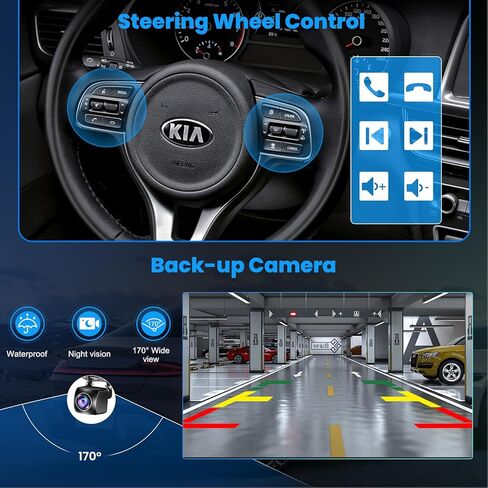 ستيريو سيارة 4G+64G لسيارة KIA Optima K5 2013 2014 2015، 9 بوصة Android 13 شاشة تعمل باللمس راديو Optima مع CarPlay اللاسلكي، Android Auto، GPS Navi، 5G WiFi، بلوتوث 5.2، كاميرا خلفية عالية الدقة، SWC، راديو FM in Kuwait