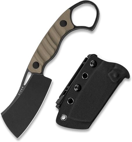 Kizer Little Rhino سكين نصل ثابت، 2.72 بوصة D2 سكين نصل ثابت للتخييم G10 مقبض سكين صيد نصل ثابت مع غمد، سكين بقاء للتخييم والتنزه في الهواء الطلق للرجال والنساء 1065A1 in Kuwait