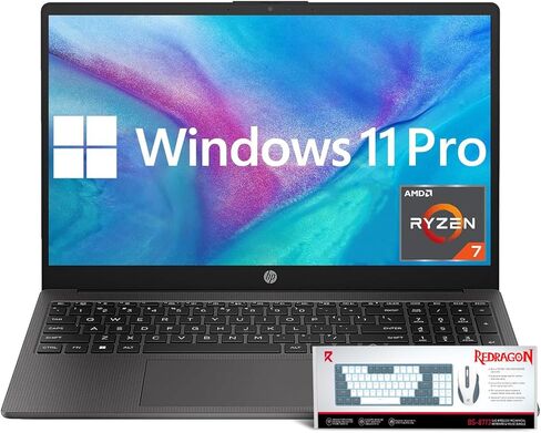 HP 255 G10 Business and Study Laptop 2026 Updated, 15.6" FHD, AMD Ryzen 7 7730U (16GB RAM | 512GB SSD), Numeric Keypad, Webcam, Windows 11 Pro+ Copilot AI with Patented Laptop KB Kit in Saudi Arabia
