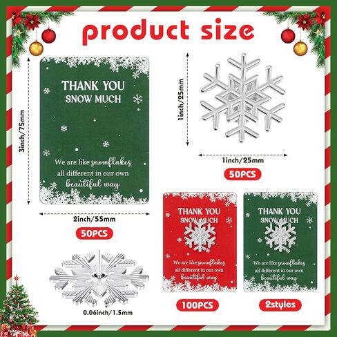 Quelay 50 Sets Snowflake Pins Employee Appreciation Gift Bulk Winter Enamel Brooch with Thank you Cards for Coworker Cute Holiday Women Jewelry Party Favor in Saudi Arabia