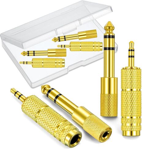 8 Pack 3.5mm to 1/4" Adapter, Headphone Jack Adapter, 1/8 inch Male to 1/4 inch Female and 1/4" to 3.5mm Audio Converter for Electric Guitar, Keyboard, Mixer, Amp, Amplifier, Bass, Headphone, Headset in Saudi Arabia