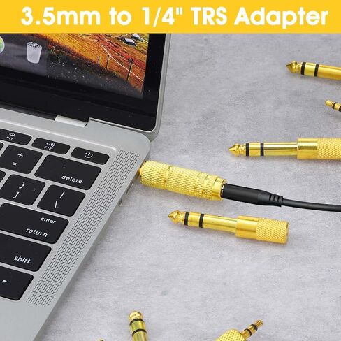 8 Pack 3.5mm to 1/4" Adapter, Headphone Jack Adapter, 1/8 inch Male to 1/4 inch Female and 1/4" to 3.5mm Audio Converter for Electric Guitar, Keyboard, Mixer, Amp, Amplifier, Bass, Headphone, Headset in Saudi Arabia