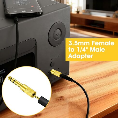 8 Pack 3.5mm to 1/4" Adapter, Headphone Jack Adapter, 1/8 inch Male to 1/4 inch Female and 1/4" to 3.5mm Audio Converter for Electric Guitar, Keyboard, Mixer, Amp, Amplifier, Bass, Headphone, Headset in Saudi Arabia