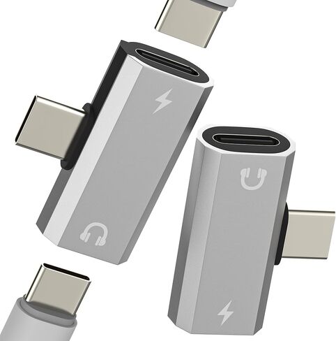USB C إلى سماعة الرأس جاك سبليتر (2 حزمة) لهاتف iPhone 17 16 15 Pro Max مزدوج النوع C محول كابل Aux محول شحن شاحن منفذ طاقة صوت أنثى لأجهزة Apple لأجهزة Ipad متوافق مع Samsung Galaxy in Kuwait
