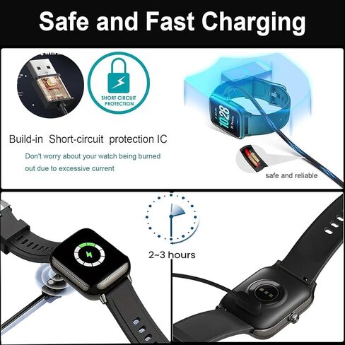 Compatible for Jacoosa TG38, QONBINK TG38, GanopterygonTG38 Smart Watch Charger 2-Pack Magnetic Charging Cable USB Charging Cord in Saudi Arabia
