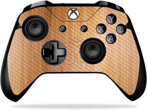 MightySkins Carbon Fiber Skin for Microsoft Xbox One X Controller - Black Wood | Protective, Durable Textured Carbon Fiber Finish | Easy to Apply, Remove, and Change Styles | Made in The USA in Saudi Arabia