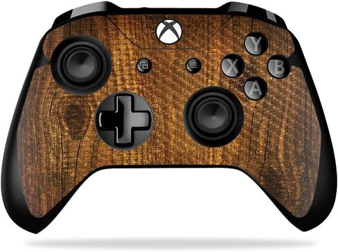 MightySkins Carbon Fiber Skin for Microsoft Xbox One X Controller - Black Wood | Protective, Durable Textured Carbon Fiber Finish | Easy to Apply, Remove, and Change Styles | Made in The USA in Saudi Arabia