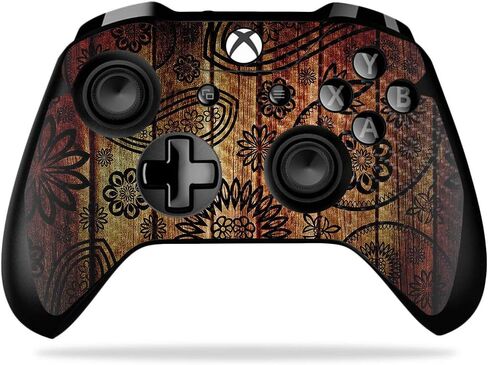 MightySkins Carbon Fiber Skin for Microsoft Xbox One X Controller - Black Wood | Protective, Durable Textured Carbon Fiber Finish | Easy to Apply, Remove, and Change Styles | Made in The USA in Saudi Arabia