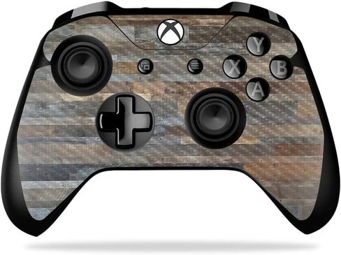 MightySkins Carbon Fiber Skin for Microsoft Xbox One X Controller - Black Wood | Protective, Durable Textured Carbon Fiber Finish | Easy to Apply, Remove, and Change Styles | Made in The USA in Saudi Arabia