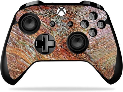 MightySkins Carbon Fiber Skin for Microsoft Xbox One X Controller - Black Wood | Protective, Durable Textured Carbon Fiber Finish | Easy to Apply, Remove, and Change Styles | Made in The USA in Saudi Arabia