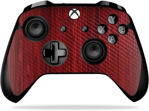 MightySkins Carbon Fiber Skin for Microsoft Xbox One X Controller - Black Wood | Protective, Durable Textured Carbon Fiber Finish | Easy to Apply, Remove, and Change Styles | Made in The USA in Saudi Arabia